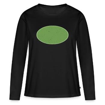 Fond ovale vert sale - T-shirt manches longues Premium bio Femme - noir - Devant - Julia (174cm)