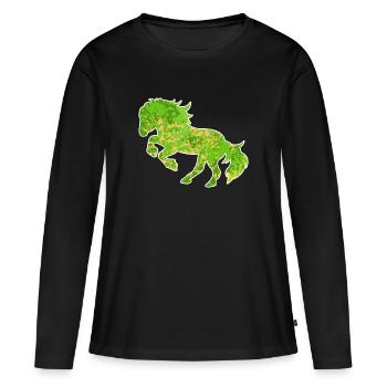 Chevaux galops Chevaux islandais Cheval Love Trot - T-shirt manches longues Premium bio Femme - noir - Devant - Julia (174cm)