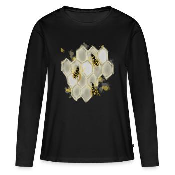 Guêpes - T-shirt manches longues Premium bio Femme - noir - Devant - Julia (174cm)