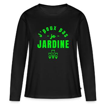 jardin, jardinage, fan de jardinage - T-shirt manches longues Premium bio Femme - noir - Devant - Julia (174cm)