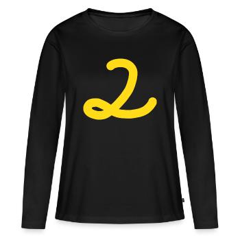 2 Numéro deux - T-shirt manches longues Premium bio Femme - noir - Devant - Julia (174cm)