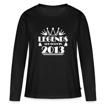 2013 - Jahrgang 2013 - Baujahr 2013 Geschenk - Frauen Premium Bio Langarmshirt - Schwarz - Vorne - Julia (174cm)