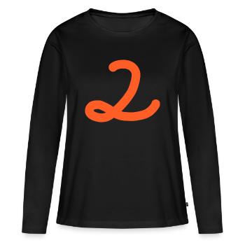 2 Numéro deux - T-shirt manches longues Premium bio Femme - noir - Devant - Julia (174cm)