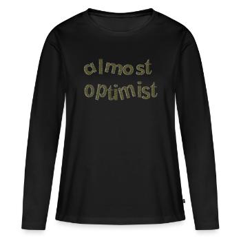 Optimiste 3 - T-shirt manches longues Premium bio Femme - noir - Devant - Julia (174cm)