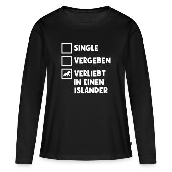 Chevaux islandais Amour de cheval Déclaration Amoureux des chevaux - T-shirt manches longues Premium bio Femme - noir - Devant - Julia (174cm)