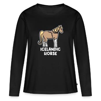 Horse Love Horses Horse Fan Chevaux islandais Dicton - T-shirt manches longues Premium bio Femme - noir - Devant - Julia (174cm)