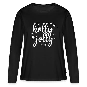 Holly Jolly Noël Noël - T-shirt manches longues Premium bio Femme - noir - Devant - Julia (174cm)