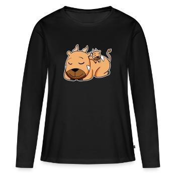 Antilope avec bébé antilope - Famille - T-shirt manches longues Premium bio Femme - noir - Devant - Julia (174cm)