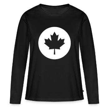 Canada, j'aime le canada, j'adore le canada - T-shirt manches longues Premium bio Femme - noir - Devant - Julia (174cm)