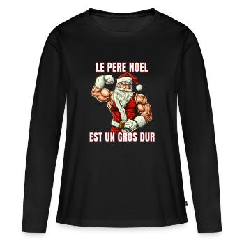 le Père Noël est un Gros Dur - humour noir cinéma - T-shirt manches longues Premium bio Femme - noir - Devant - Julia (174cm)