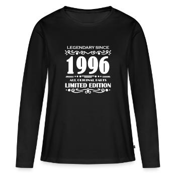 1996 - Année de construction 1996 - Né en 1996 - T-shirt manches longues Premium bio Femme - noir - Devant - Julia (174cm)
