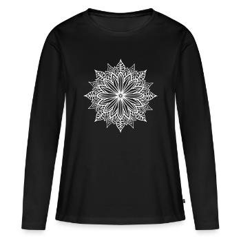 Mandala - Frauen Premium Bio Langarmshirt - Schwarz - Vorne - Julia (174cm)