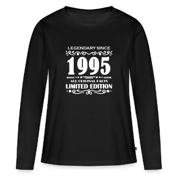 1995 - Année de construction 1995 - Né en 1995 - T-shirt manches longues Premium bio Femme - noir - Devant - Julia (174cm)