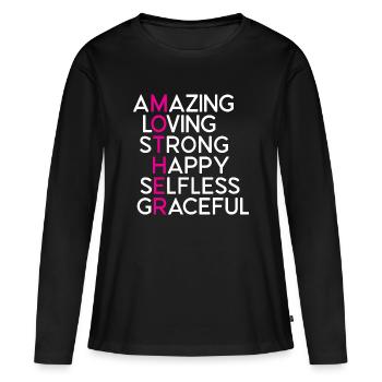 Die beste Mutter aller Zeiten - Frauen Premium Bio Langarmshirt - Schwarz - Vorne - Julia (174cm)