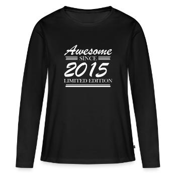 2015 - Jahrgang 2015 - Fantastisch seit 2015 - Frauen Premium Bio Langarmshirt - Schwarz - Vorne - Julia (174cm)