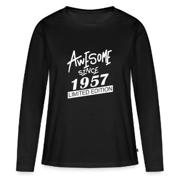 1957 - Né en 1957 - Fantastique depuis 1957 - T-shirt manches longues Premium bio Femme - noir - Devant - Julia (174cm)