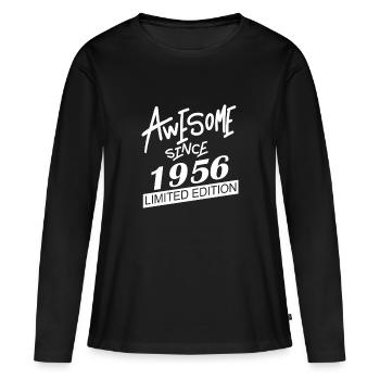 1956 - Jahrgang 1956 - Fantastisch seit 1956 - Frauen Premium Bio Langarmshirt - Schwarz - Vorne - Julia (174cm)