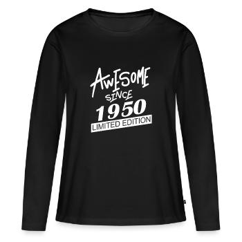 1950 - Né en 1950 - Fantastique depuis 1950 - T-shirt manches longues Premium bio Femme - noir - Devant - Julia (174cm)