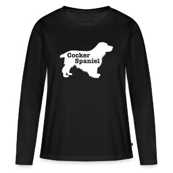 Cocker Spaniel - Frauen Premium Bio Langarmshirt - Schwarz - Vorne - Julia (174cm)