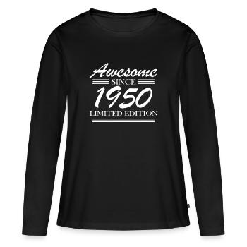 1950 - Né en 1950 - Fantastique depuis 1950 - T-shirt manches longues Premium bio Femme - noir - Devant - Julia (174cm)