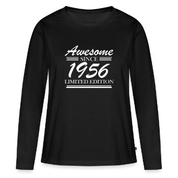 1956 - Jahrgang 1956 - Fantastisch seit 1956 - Frauen Premium Bio Langarmshirt - Schwarz - Vorne - Julia (174cm)