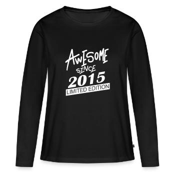 2015 - Jahrgang 2015 - Fantastisch seit 2015 - Frauen Premium Bio Langarmshirt - Schwarz - Vorne - Julia (174cm)