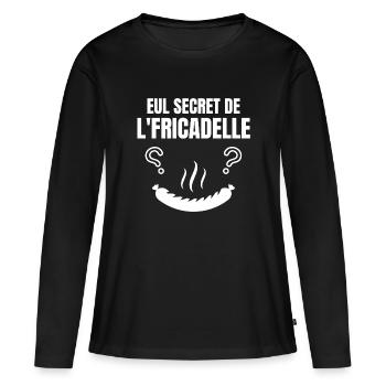 fricadelle, fricandelle, snack, nord, Belgique - T-shirt manches longues Premium bio Femme - noir - Devant - Julia (174cm)