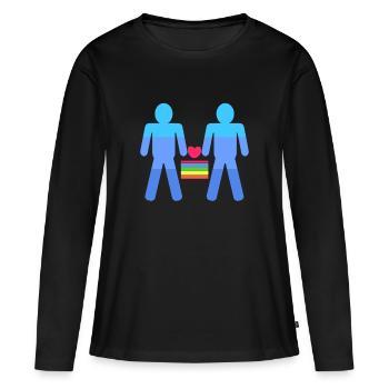 Partenariat homosexuel Heart Lgbt - T-shirt manches longues Premium bio Femme - noir - Devant - Julia (174cm)