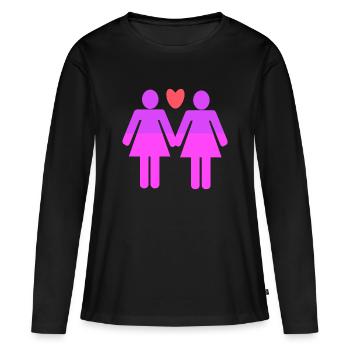 Lgbt Partenariat homosexuel Amour - T-shirt manches longues Premium bio Femme - noir - Devant - Julia (174cm)