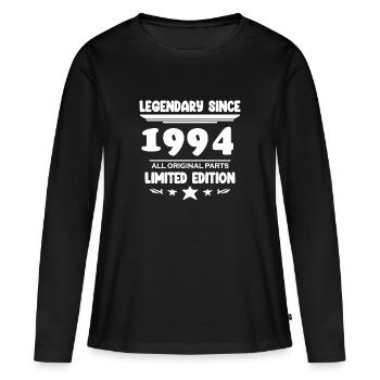 1994 - Jahrgang 1994 - Baujahr 1994 - Frauen Premium Bio Langarmshirt - Schwarz - Vorne - Julia (174cm)
