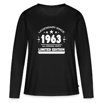 1963 - Born 1963 - Built in 1963 - Women's Premium Organic Long Sleeve Shirt - black - Front - Julia (174cm)