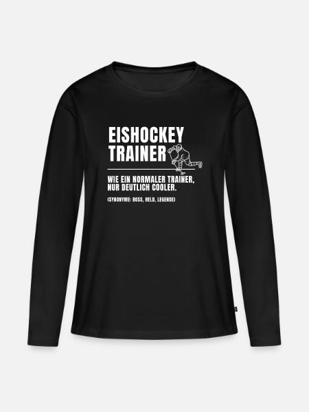 Eishockey Trainer Definition - Frauen Premium Bio Langarmshirt - Schwarz