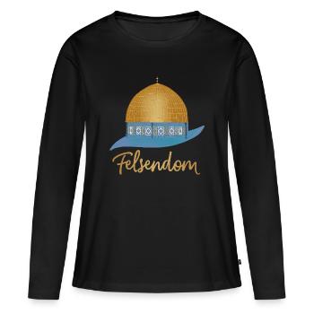 Jerusalem, Tempelberg, Felsendom - Frauen Premium Bio Langarmshirt - Schwarz - Vorne - Julia (174cm)