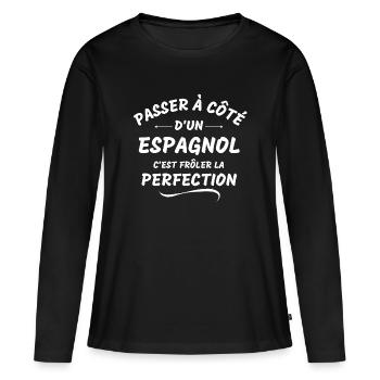 Espagne, espagnol, je suis espagnol - T-shirt manches longues Premium bio Femme - noir - Devant - Julia (174cm)