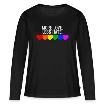 Déclaration de sexualité Égalité LGBT Cœur - T-shirt manches longues Premium bio Femme - noir - Devant - Julia (174cm)