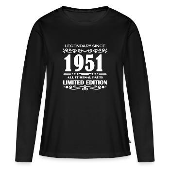 1951 - Né en 1951 - Construit en 1951 - T-shirt manches longues Premium bio Femme - noir - Devant - Julia (174cm)