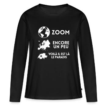 Suisse, je suis Suisse, fierté Suisse - T-shirt manches longues Premium bio Femme - noir - Devant - Julia (174cm)