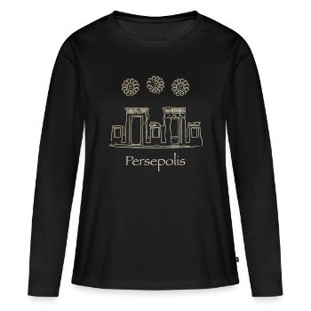 Persépolis en Iran, site de fouilles - T-shirt manches longues Premium bio Femme - noir - Devant - Julia (174cm)