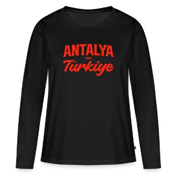 Écriture Antalya Türkiye - T-shirt manches longues Premium bio Femme - noir - Devant - Julia (174cm)