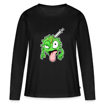 Virus Impfung - Frauen Premium Bio Langarmshirt - Schwarz - Vorne - Julia (174cm)