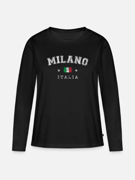 Milano Italia - Frauen Premium Bio Langarmshirt - Schwarz