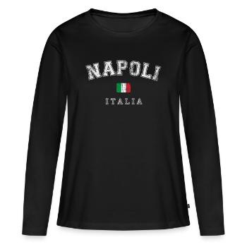 Naples Italie - T-shirt manches longues Premium bio Femme - noir - Devant - Julia (174cm)