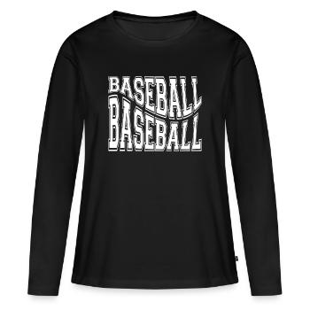 baseball, baseball sport, fan de baseball - T-shirt manches longues Premium bio Femme - noir - Devant - Julia (174cm)