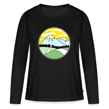 Mountain Mountains Mountain Peaks - Women's Premium Organic Long Sleeve Shirt - black - Front - Julia (174cm)