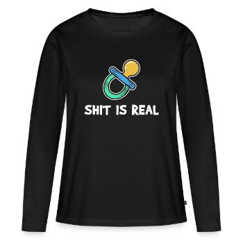 Bébé Socette Parentalité Enceinte Enceinte - T-shirt manches longues Premium bio Femme - noir - Devant - Julia (174cm)