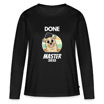 Master 2023 - Frauen Premium Bio Langarmshirt - Schwarz - Vorne - Julia (174cm)