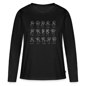 Mathe Funktions Tanz Funny Figures Algebra Dance - Frauen Premium Bio Langarmshirt - Schwarz - Vorne - Julia (174cm)
