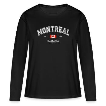 Montreal Canada - Women's Premium Organic Long Sleeve Shirt - black - Front - Julia (174cm)