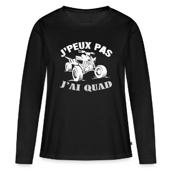 J'Peux Pas J'ai Quad moto Humour Cadeau Quad cross - T-shirt manches longues Premium bio Femme - noir - Devant - Julia (174cm)