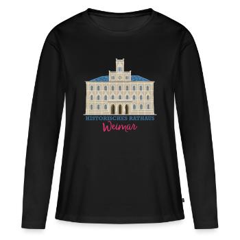 Weimar, Historisches Rathaus, Deutschland - Frauen Premium Bio Langarmshirt - Schwarz - Vorne - Julia (174cm)